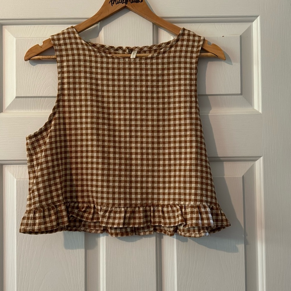 Cropped Gingham tank top
